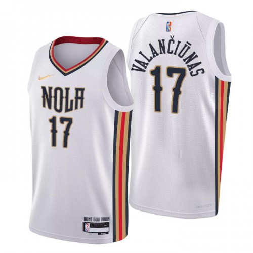White NOP Orleans Pelicans #17 Nike Durable Jersey Premium Quality