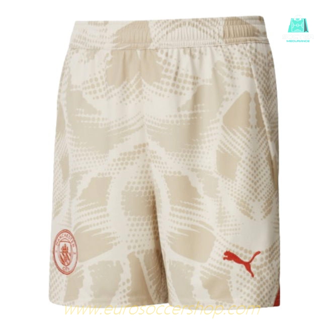 2024-2025 Man City Away Goalkeeper Shorts (Alpine Snow) - Kids