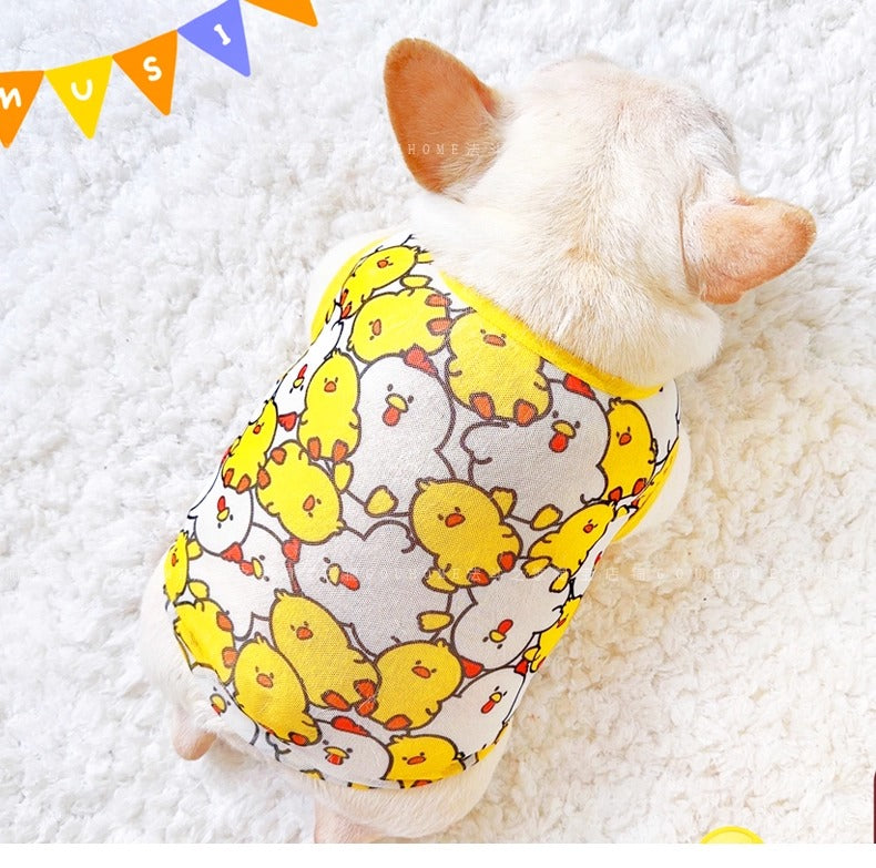 Tailtoon Frenchie Summer Cartoon Vest – Lightweight Breathable Thin Shirt