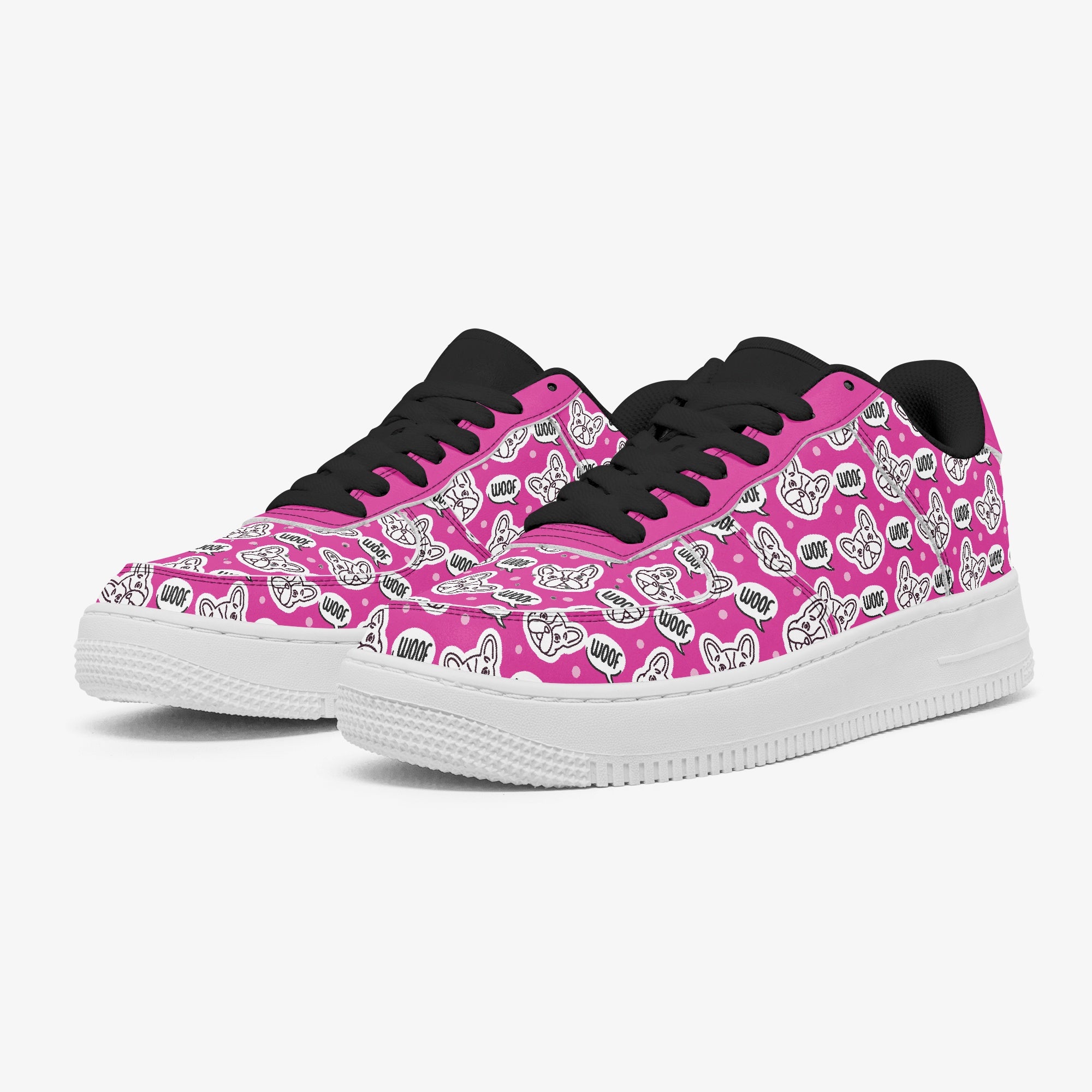 Comfortable Woof Woof - Low-top Leather Sneakers for Pet Enthusiasts