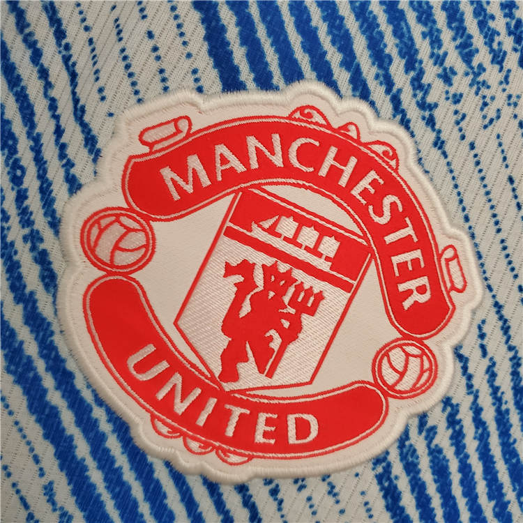 Official Man Utd Manchester United 21-22 Kit Away Light Blue Soccer
