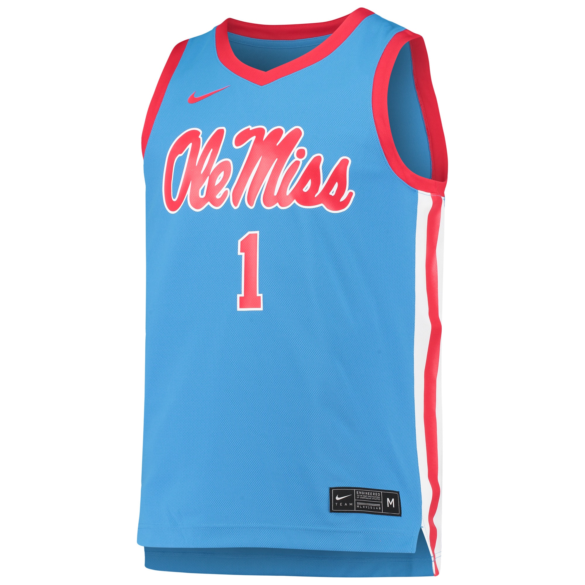 [NJP] Ole Miss Rebels Replica Basketball Jersey - Light Blue