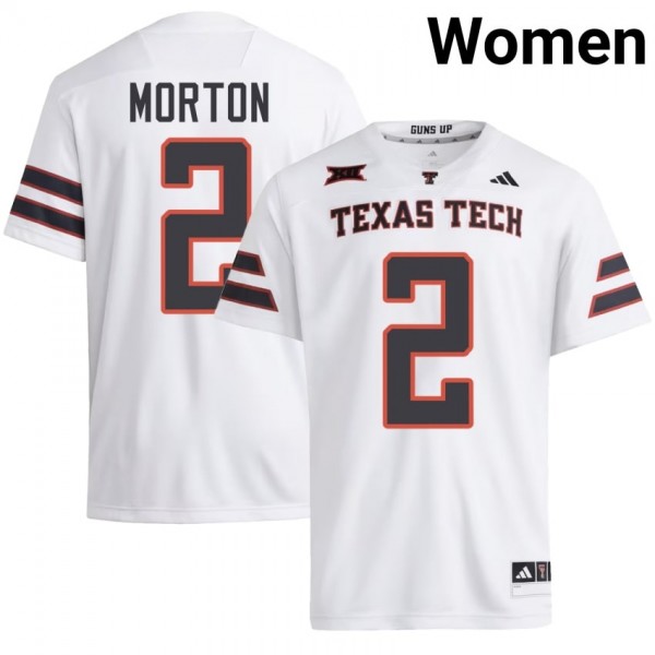 Texas Tech Red Raiders #2 Behren Morton Women Stitch Jerseys - White