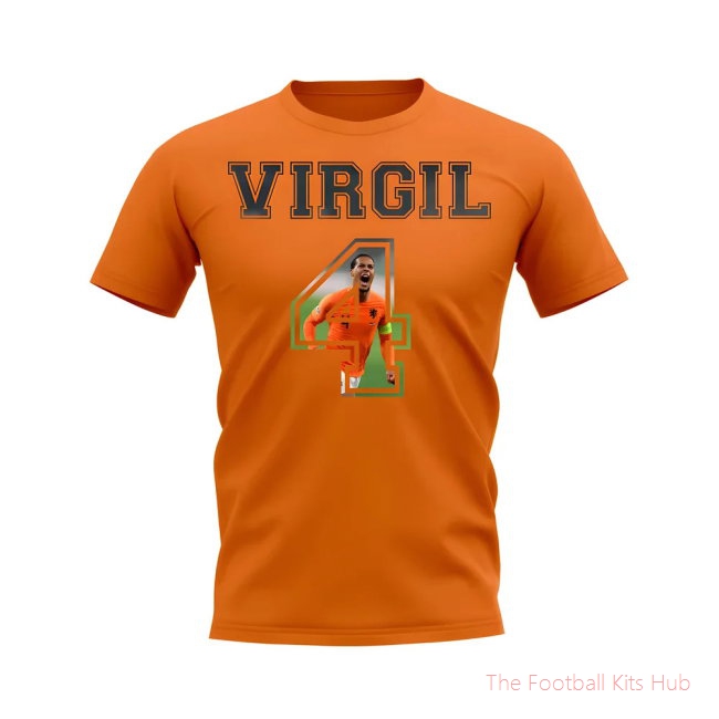 Virgil van Dijk Holland 4 T-Shirt (Orange)