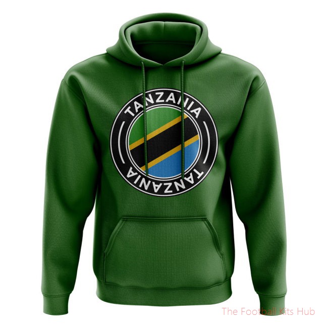 Men Tanzania Football Badge Hoodie (Green)