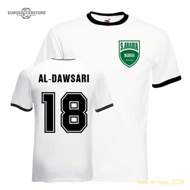 Luxury Salem Al-dawsari Saudi Arabia Ringer Tee (white-black)