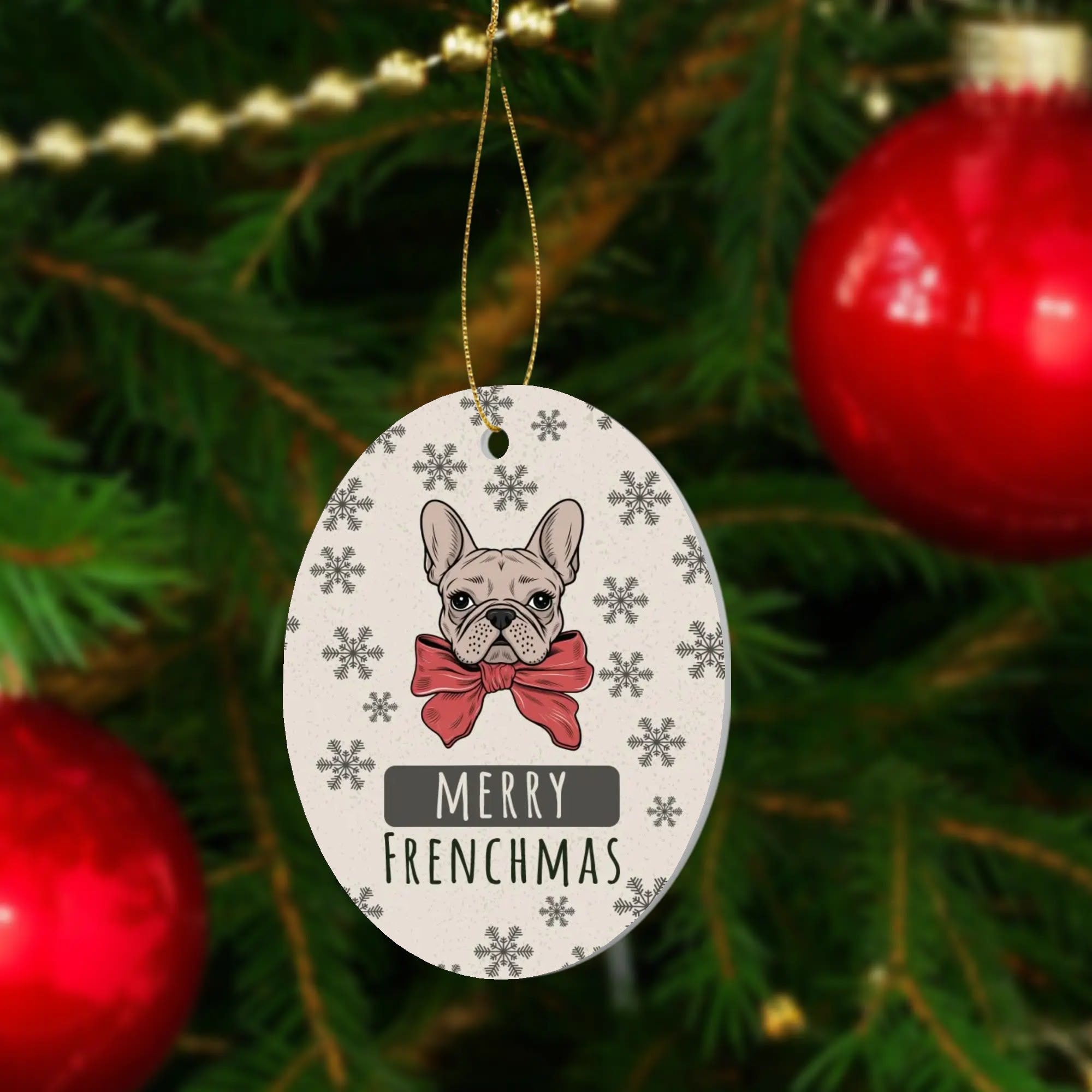 French Bulldog Lover Floria Christmas Ornaments Cute Home Decor