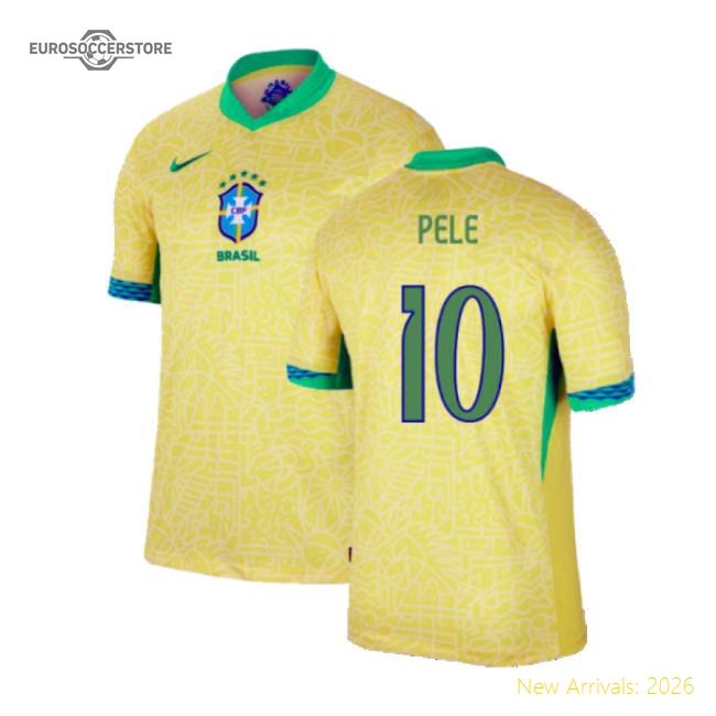 2024-2025 Brazil National Teams Home Dri-Fit Adv Match Shirt Pele 10