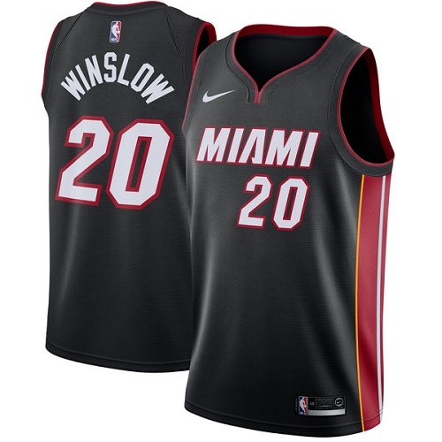 Black Nike Miami Heat #20 Heat Jersey - Polyester Game Day Wear