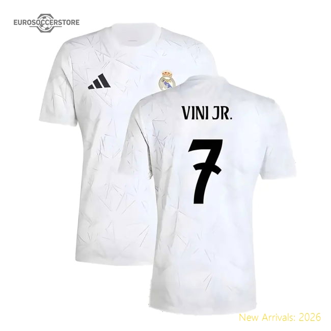 2024-2025 Real Madrid Pre-match Shirt (white) (vini Jr 7)