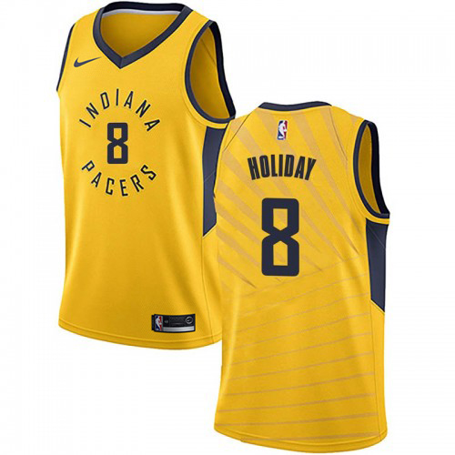 Nike Indiana Pacers #8 Justin Holiday Gold NBA Swingman Statement Edition Jersey Mens