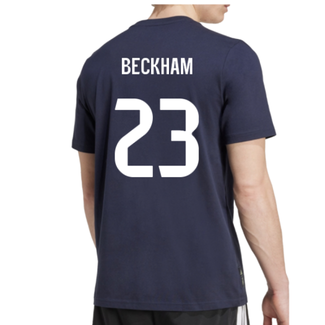Official 2025-2026 Real Madrid Seasonal Graphic Tee (Legend Ink) (Beckham