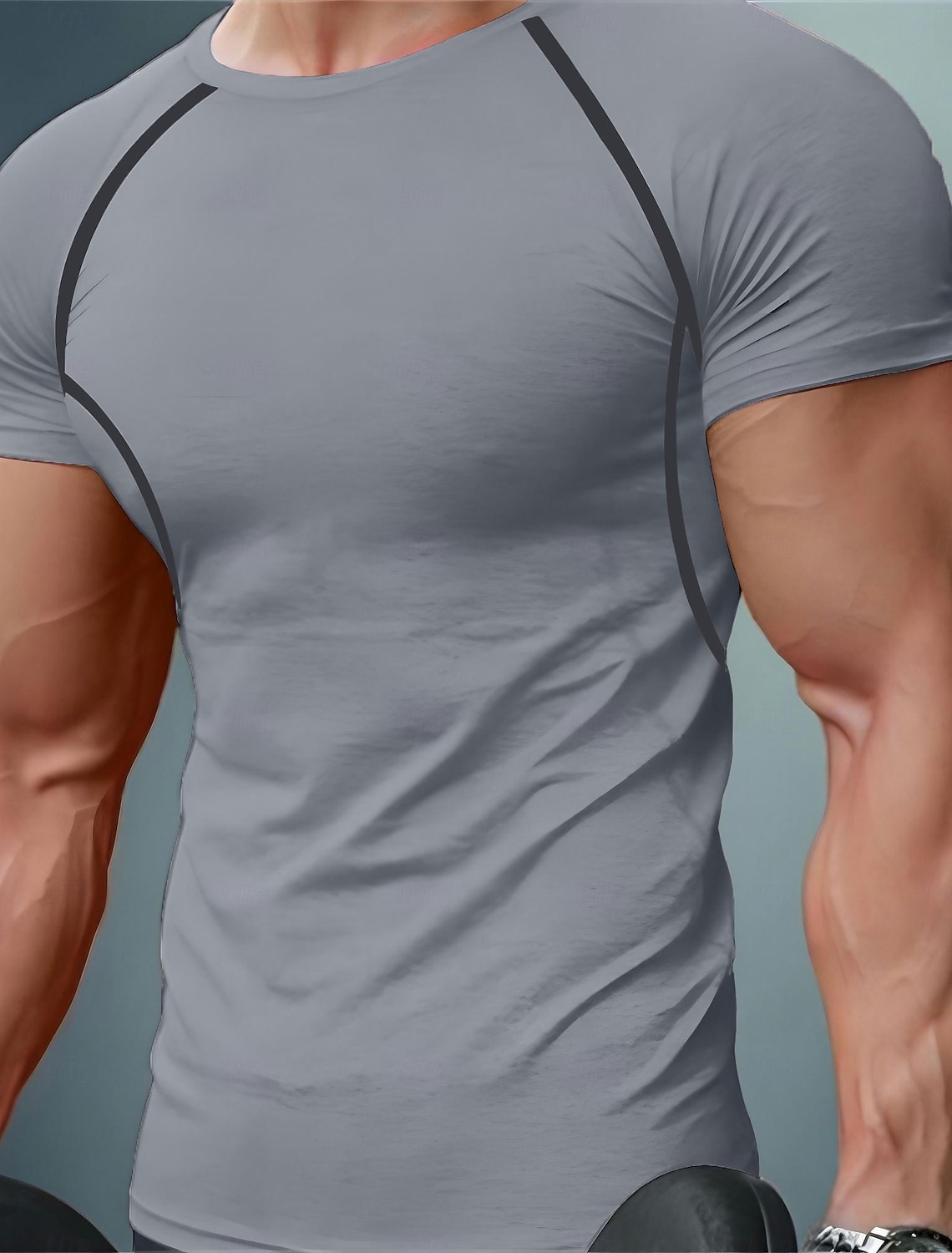 Men's T Shirt Muscle Moisture Wicking Shirts Short Sleeve Crew Neck