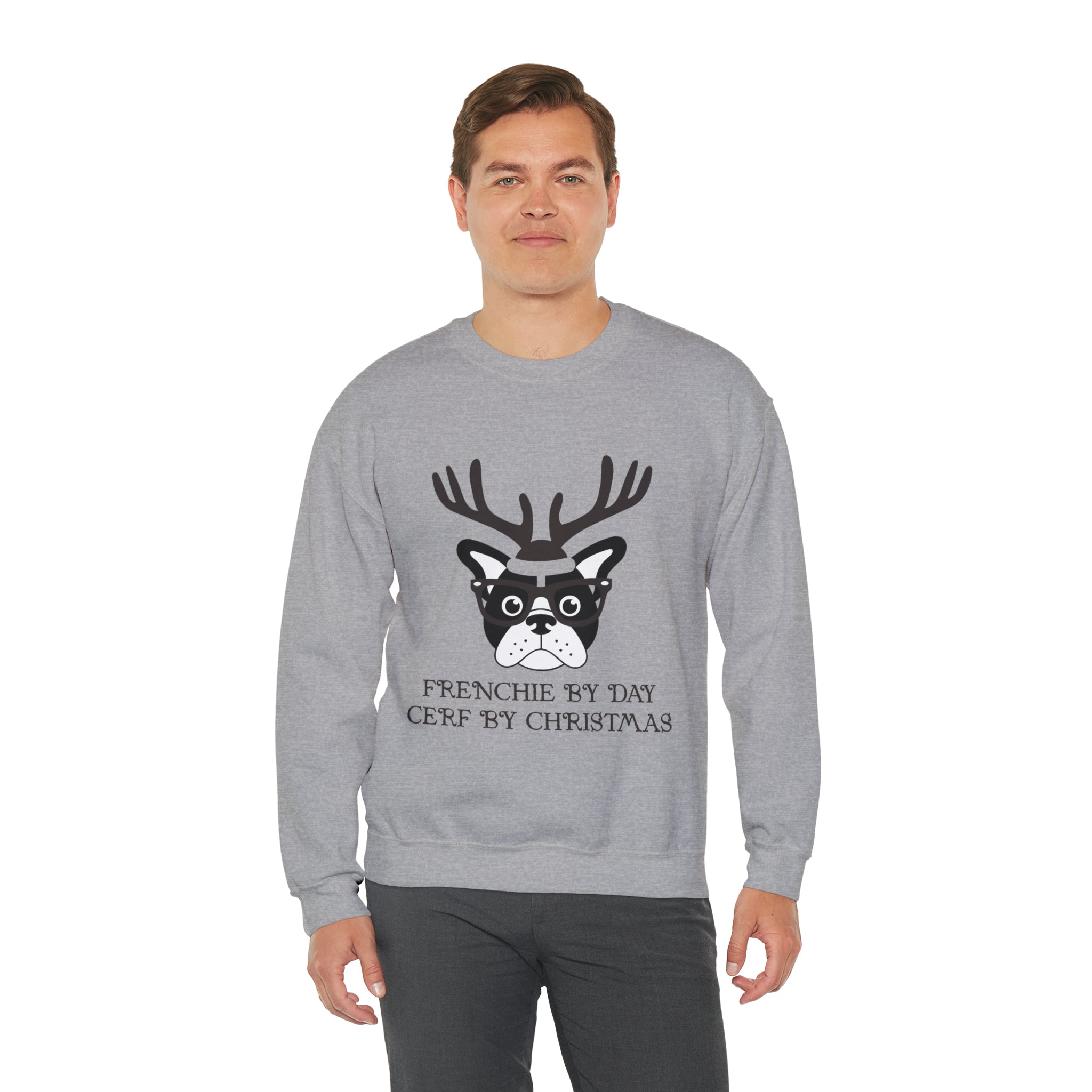 By Day Cerf By Sweater - Premium Unisex Sweatshirt For Frenchie Fans