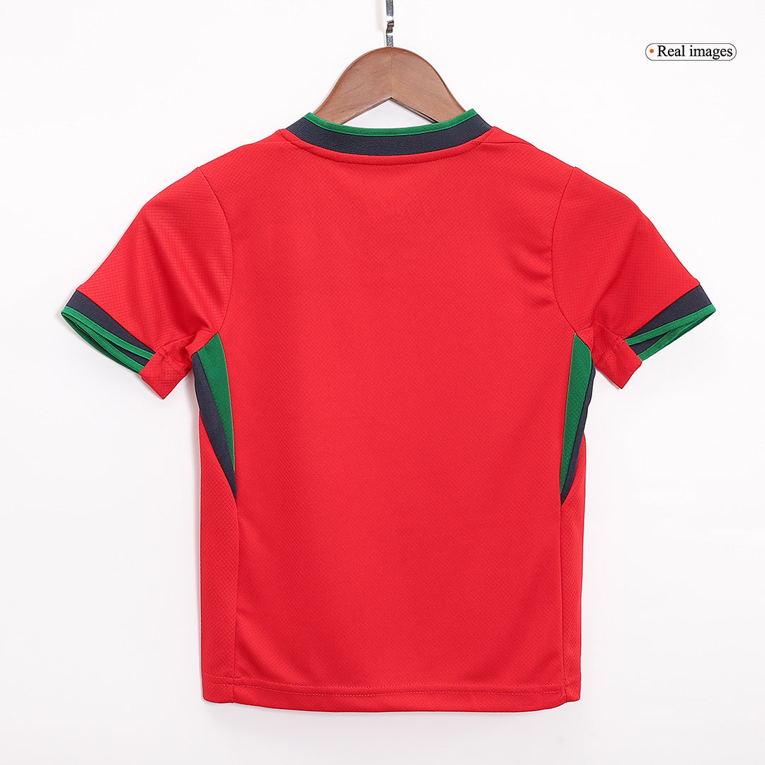 Kid's Portugal Home Jerseys Kit(Jersey+Shorts) Euro 2024 Authentic Kit