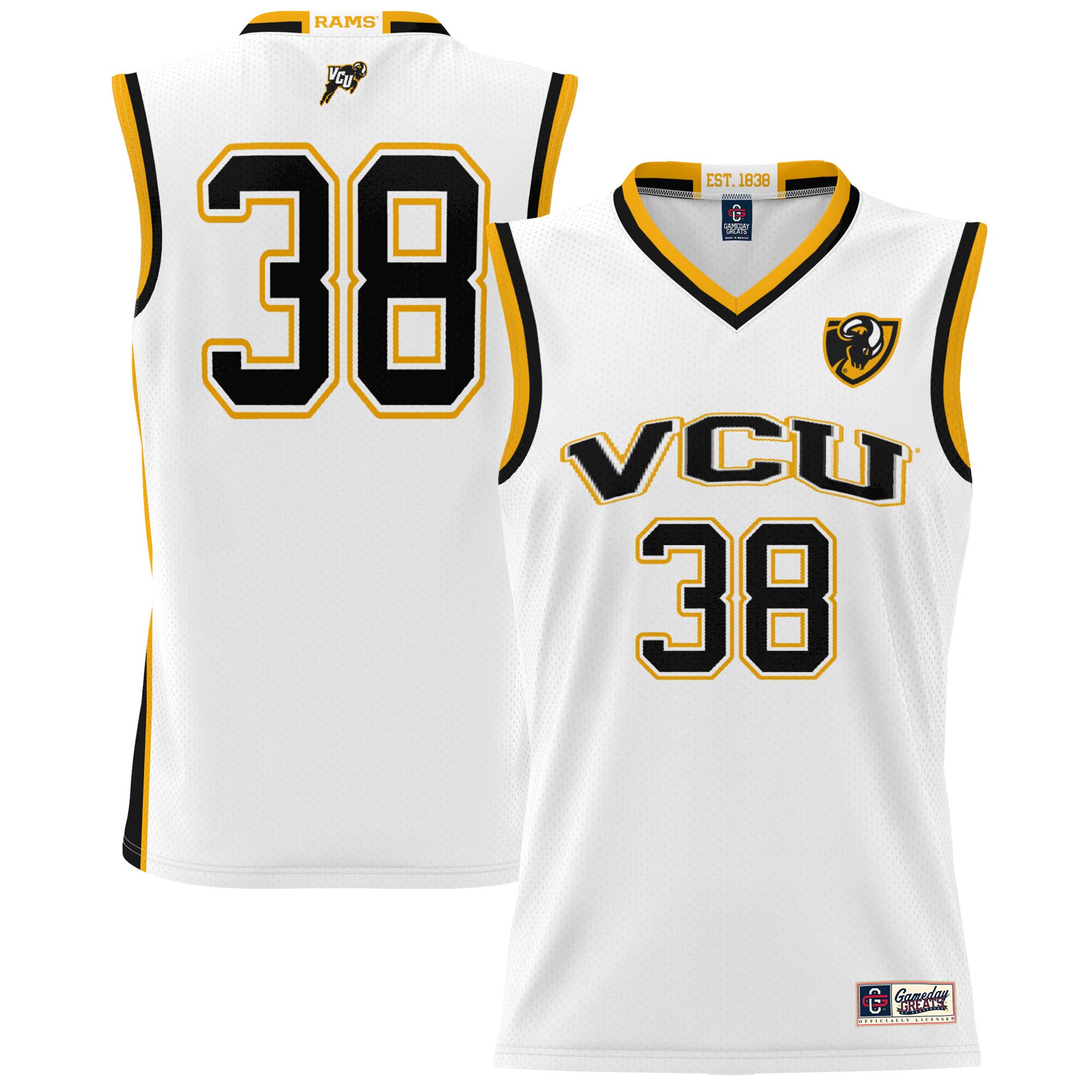 [DDG] VCU Rams GameDay Greats Youth Lightweight Basketball Jersey - White