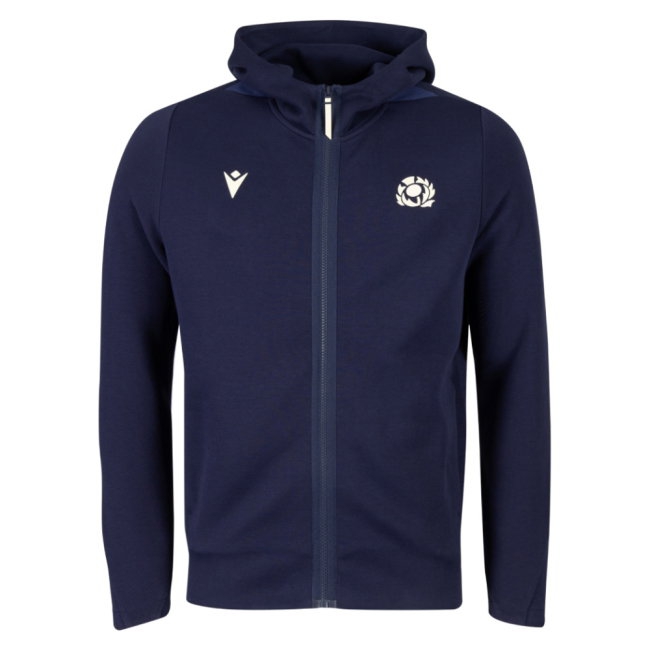 [WSG] 2026 2027 Scotland Rugby Ath Travel Full Zip Hoody Apparel (Navy)