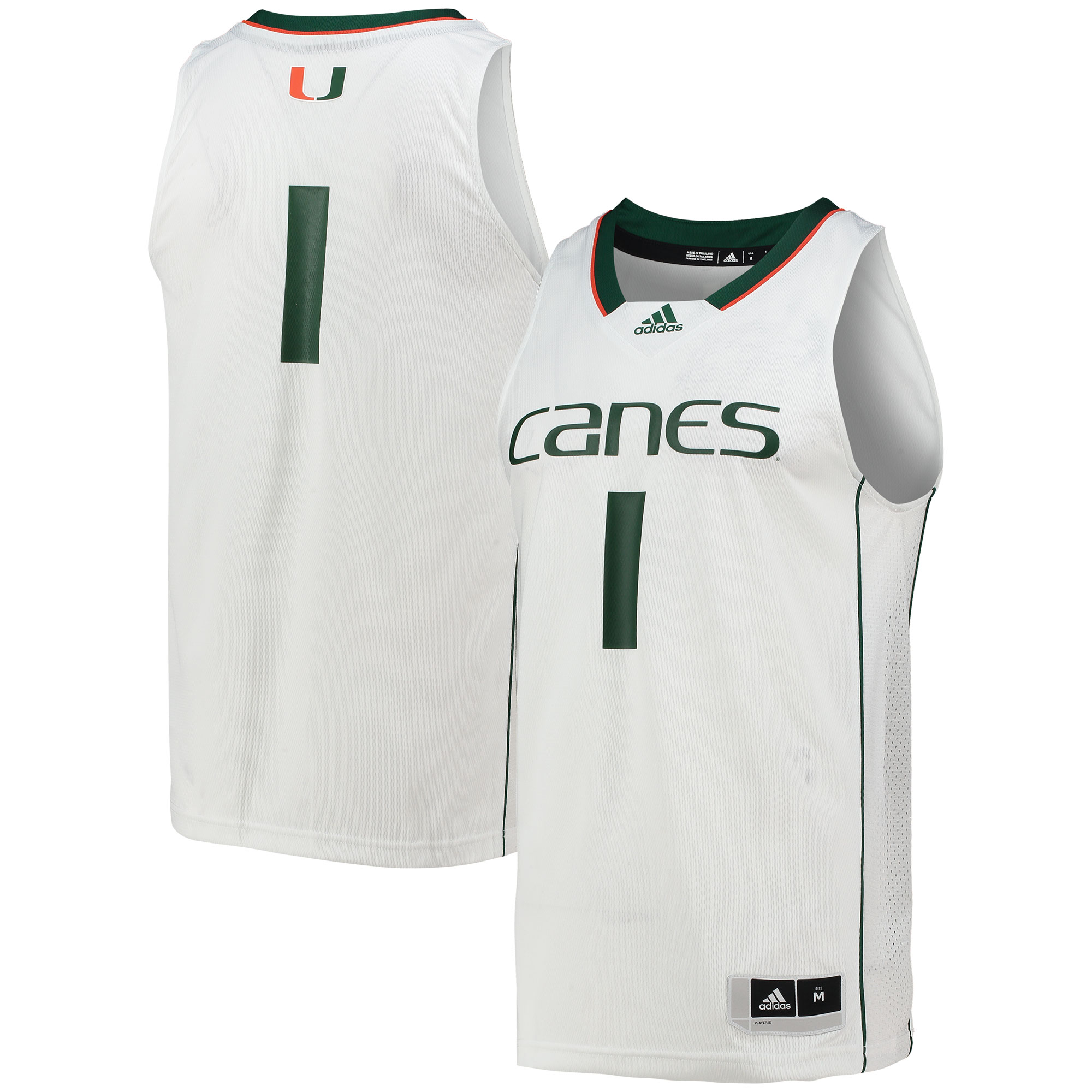 [NJP] Miami Hurricanes Team Swingman Basketball Jersey - White