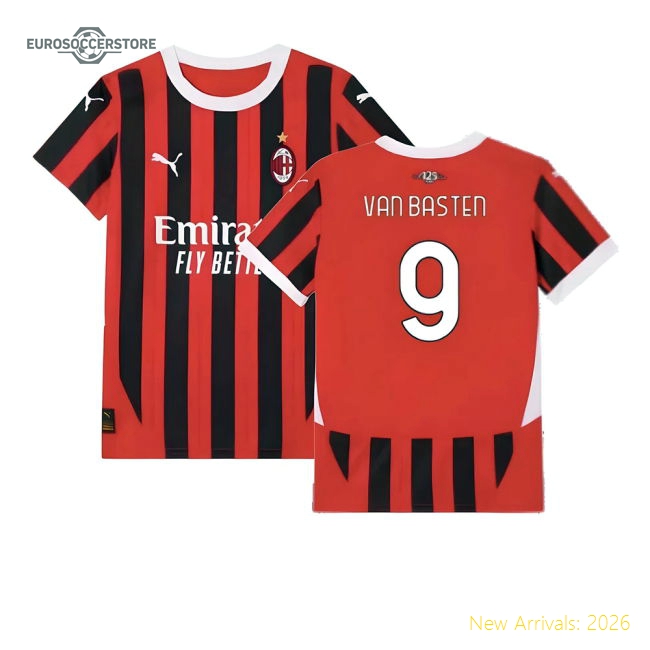 2024-2025 AC Milan Home Shirt (Kids) (Van Basten 9)