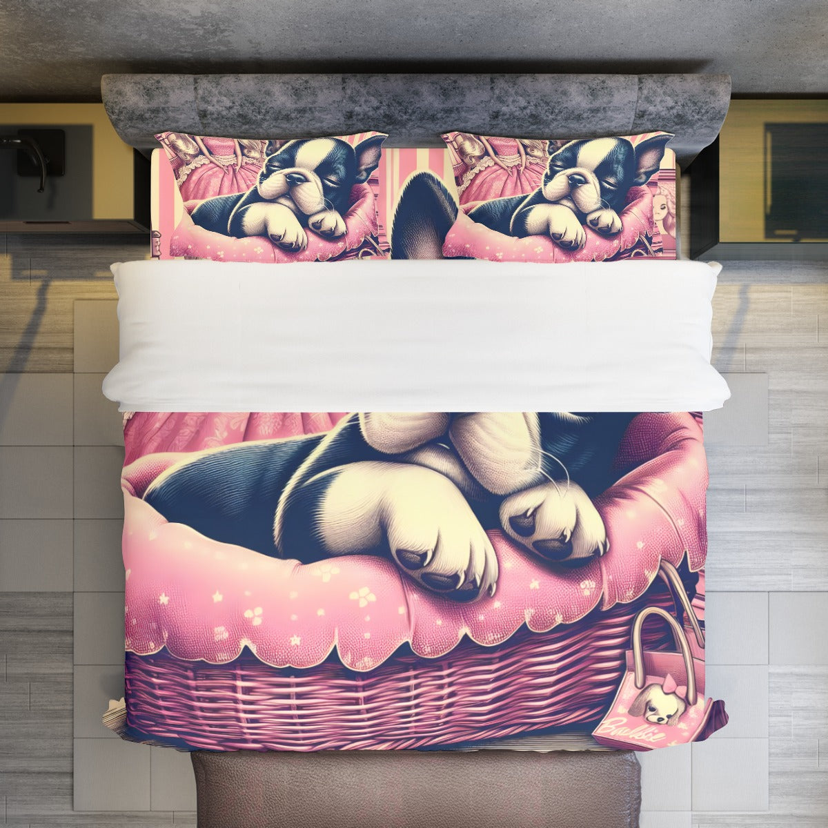 French Bulldog Jasper Duvet Cover Set For Boston Terrier Lovers Durable Dog Item