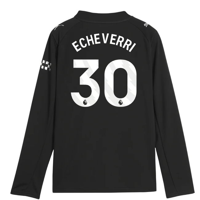 Durable Material Football Man City Long Sleeve Away Shirt Kids Ech...