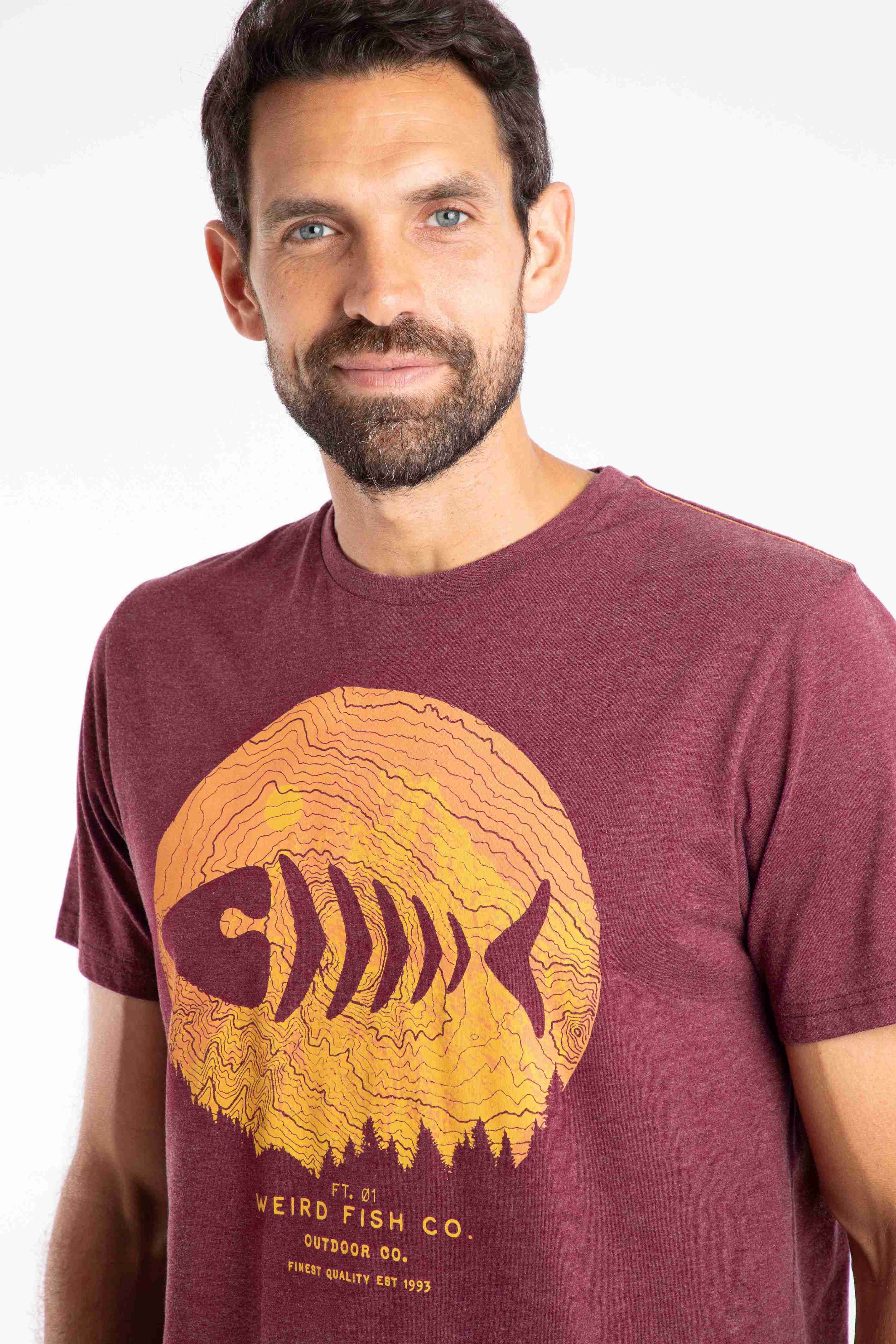 Explorer Front Print Graphic T-Shirt Aubergine
