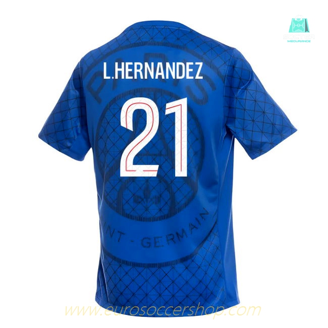 2025-2026 PSG Academy Pro Home Pre Match Shirt (Royal) (L.Hernandez 21)
