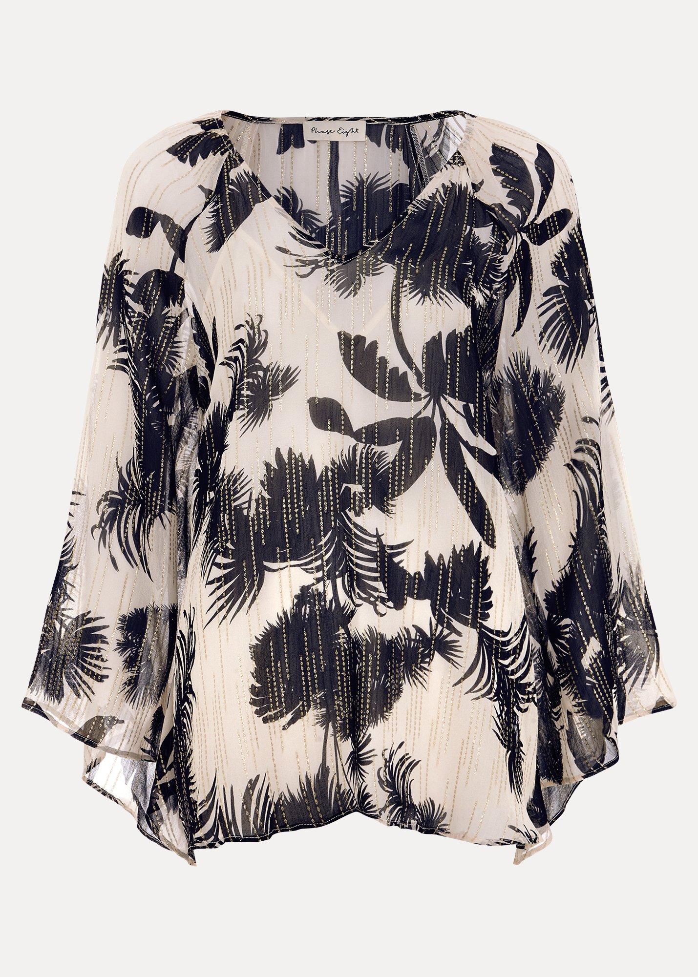 Simi Palm Print Filcoupe Blouse