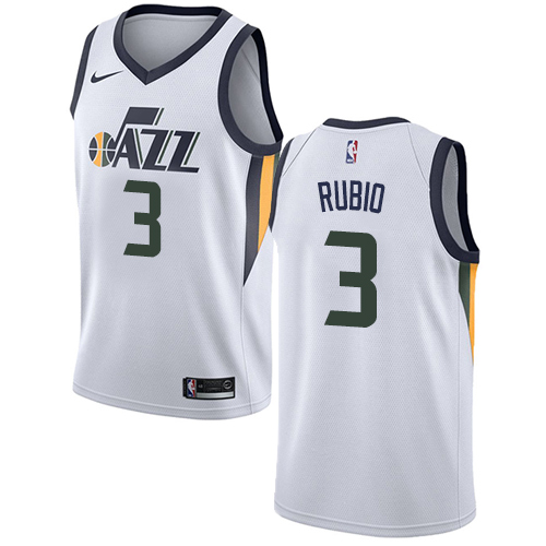 Durable Jazz NBA Swingman Jersey #3 Ricky Rubio 2024 Icon - White