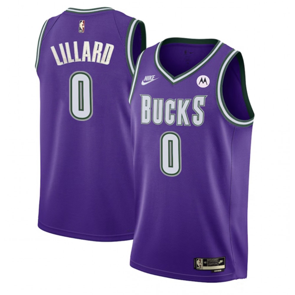 Collector's Item Men's Bucks #0 Damian Purple Basketball Jersey