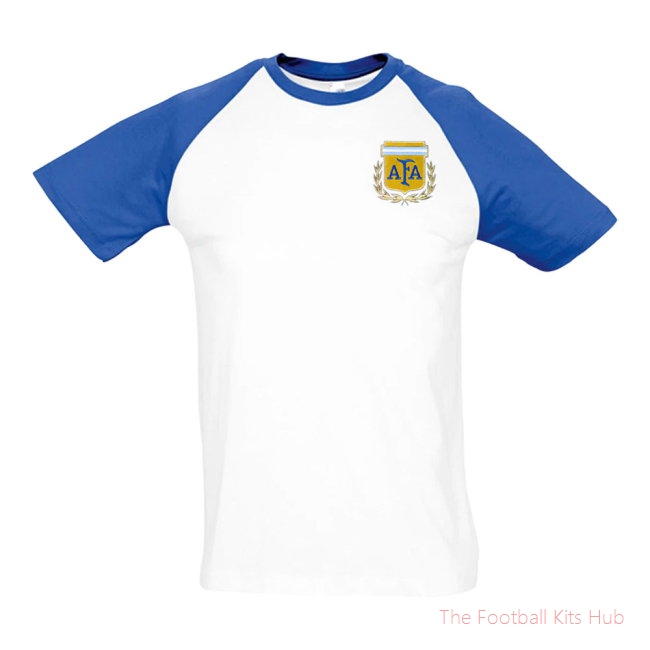 Argentina National Team Embroidered Contrast Tee (White)