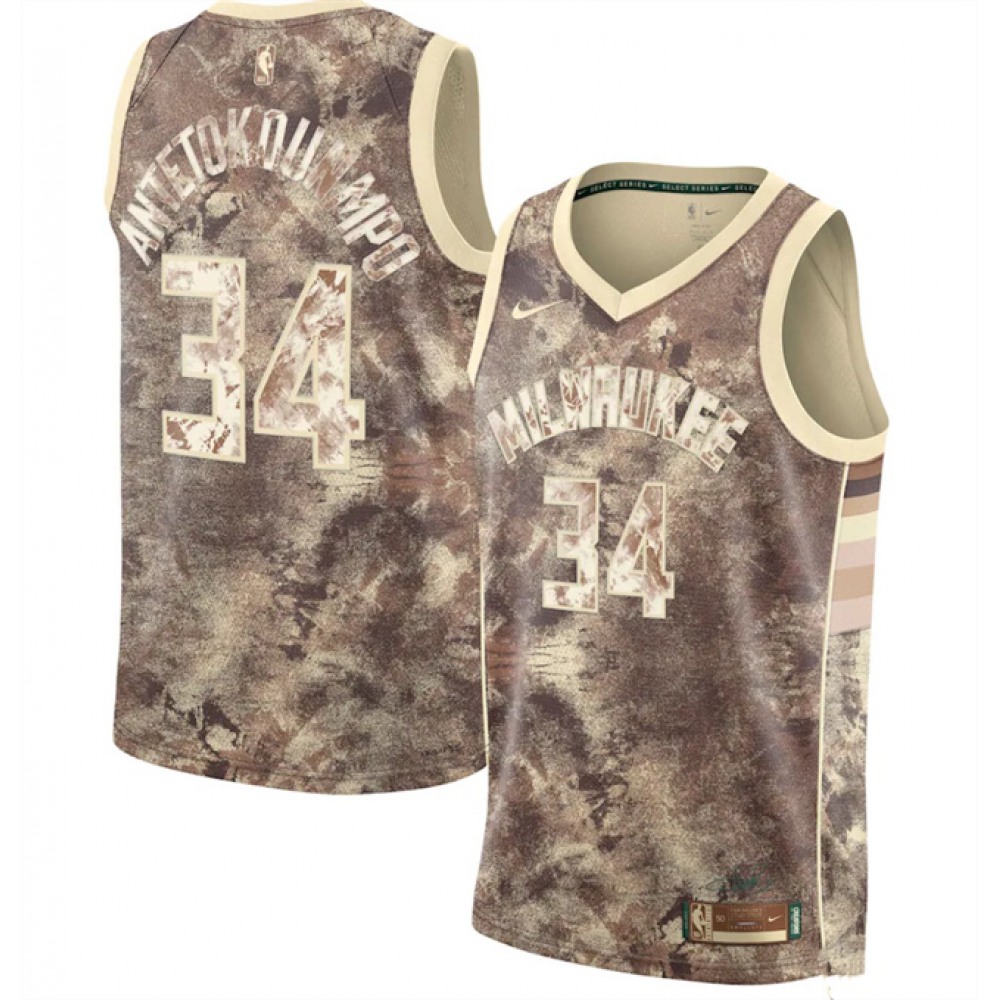 Cost-Effective Men's Bucks #34 Giannis None Basketball Jersey