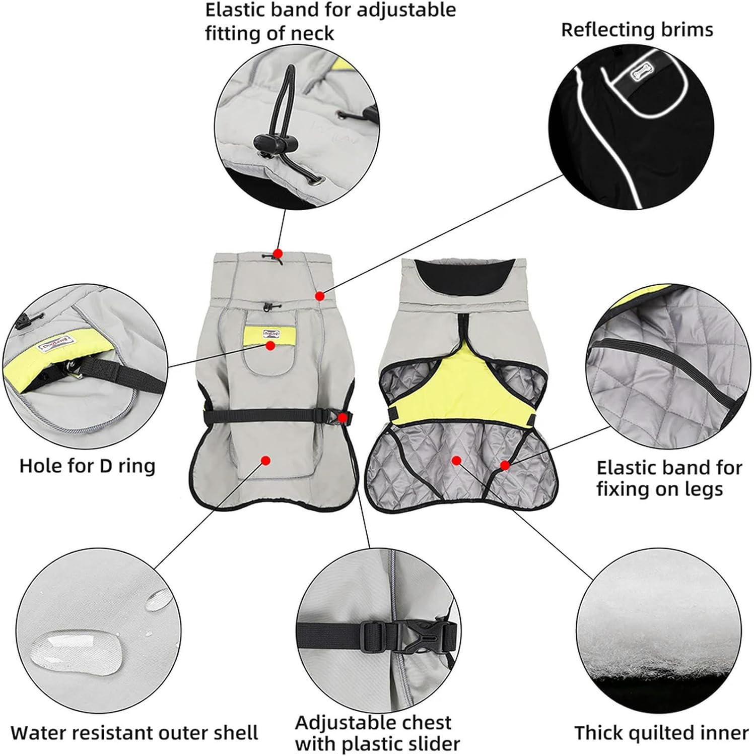 French Bulldog Winter Coat – Warm Dog Jacket with Harness Hole