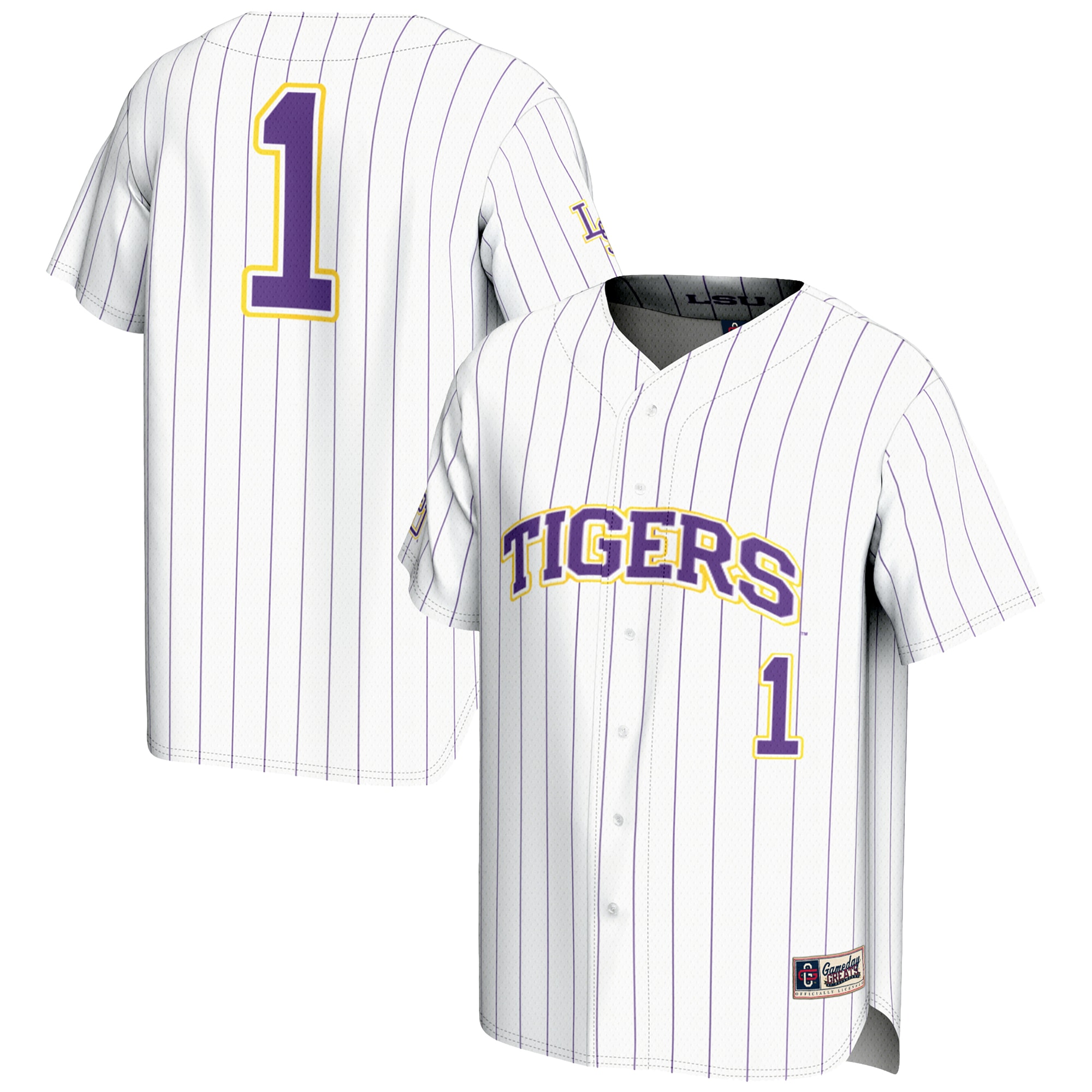 [NJP] LSU Tigers GameDay Greats Youth Lightweight Baseball Jersey - White