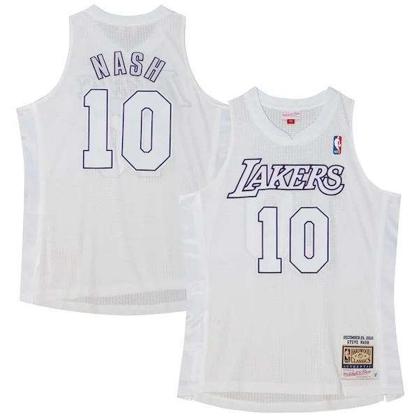 Steve Nash LAL Top-Grade Basketball Jersey - White - Licensed Product