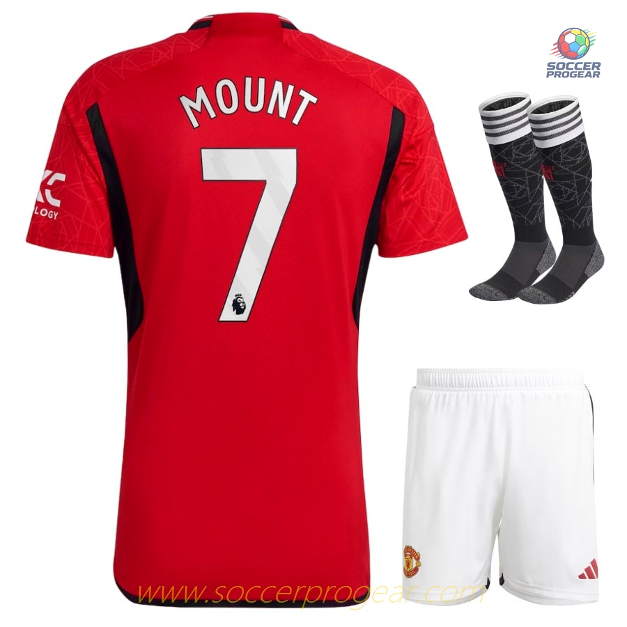 2023-24 MOUNT MANCHESTER UNITED Premier League HOME KIDS KIT JERSEY