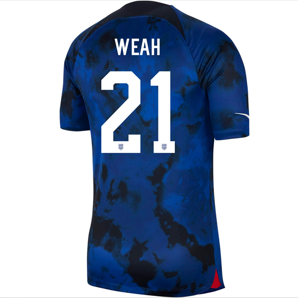 USA Timothy Weah 2022-2023 Away Jersey –  Player Version S