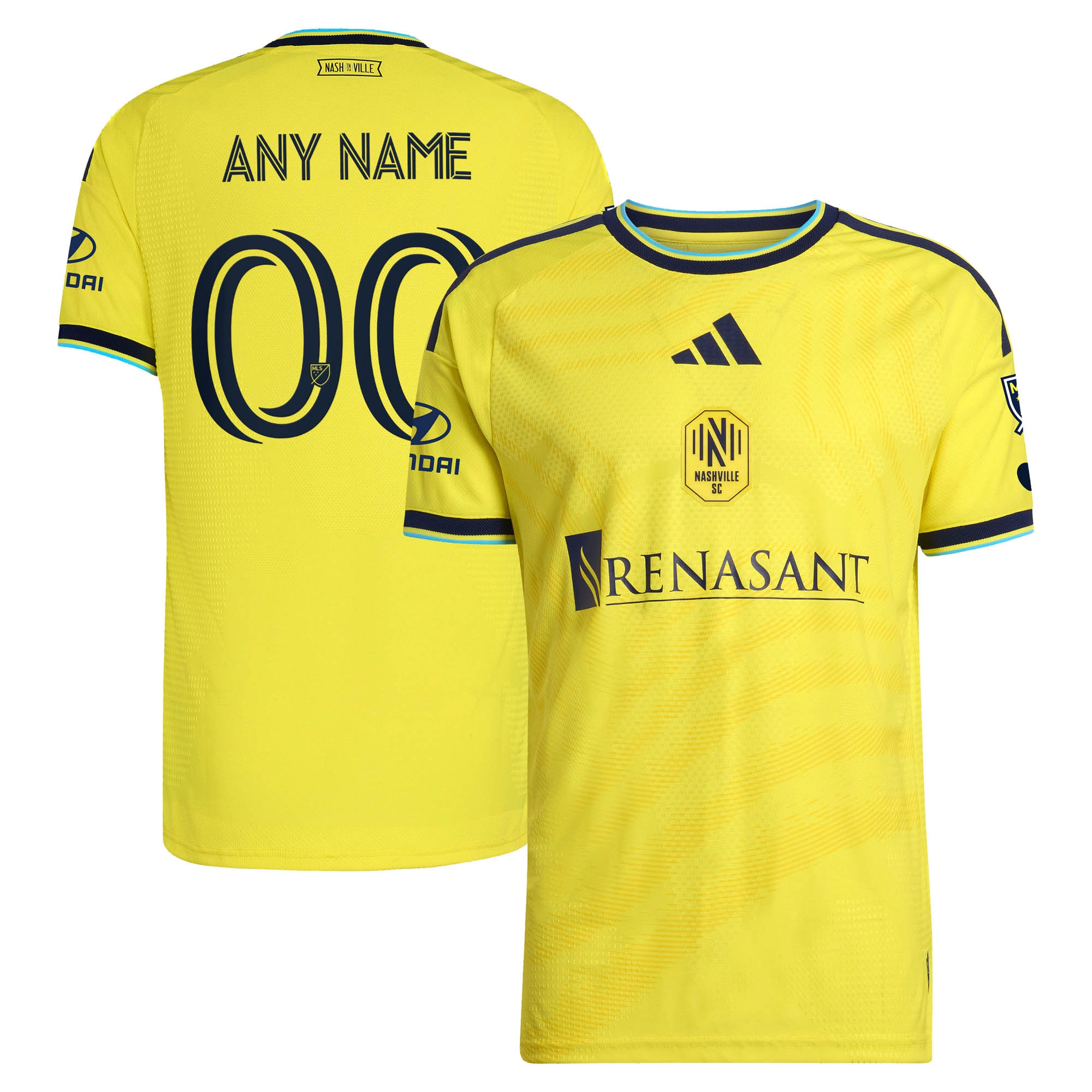 [SJH] Nashville SC 2026 The Reverb Kit On-Field Authentic Patch Custom Jersey - Yellow