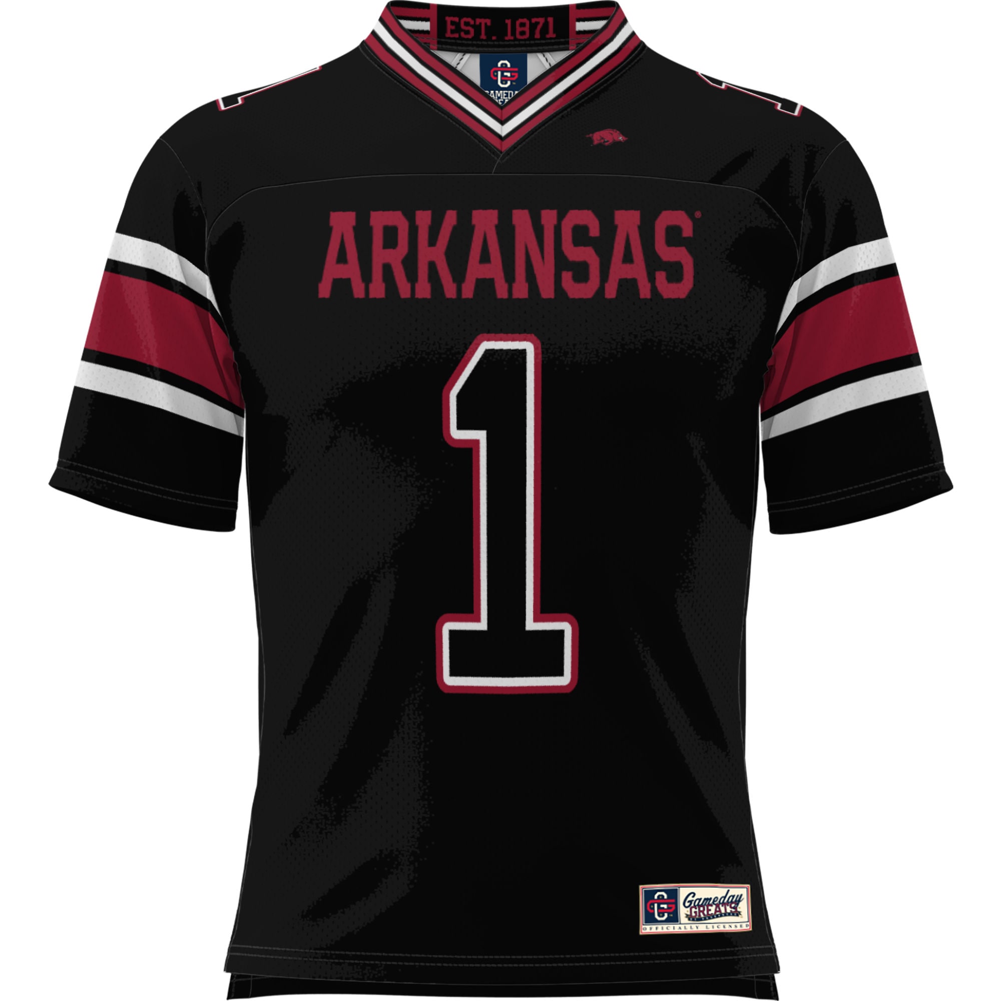 #1 Arkansas Razorbacks GameDay Greats Football Jersey - Black
