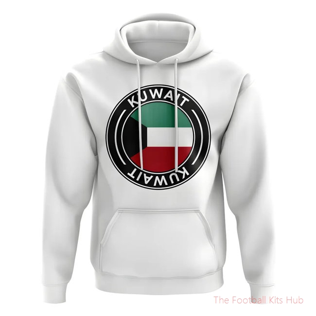 Men Kuwait Football Badge Hoodie (White)