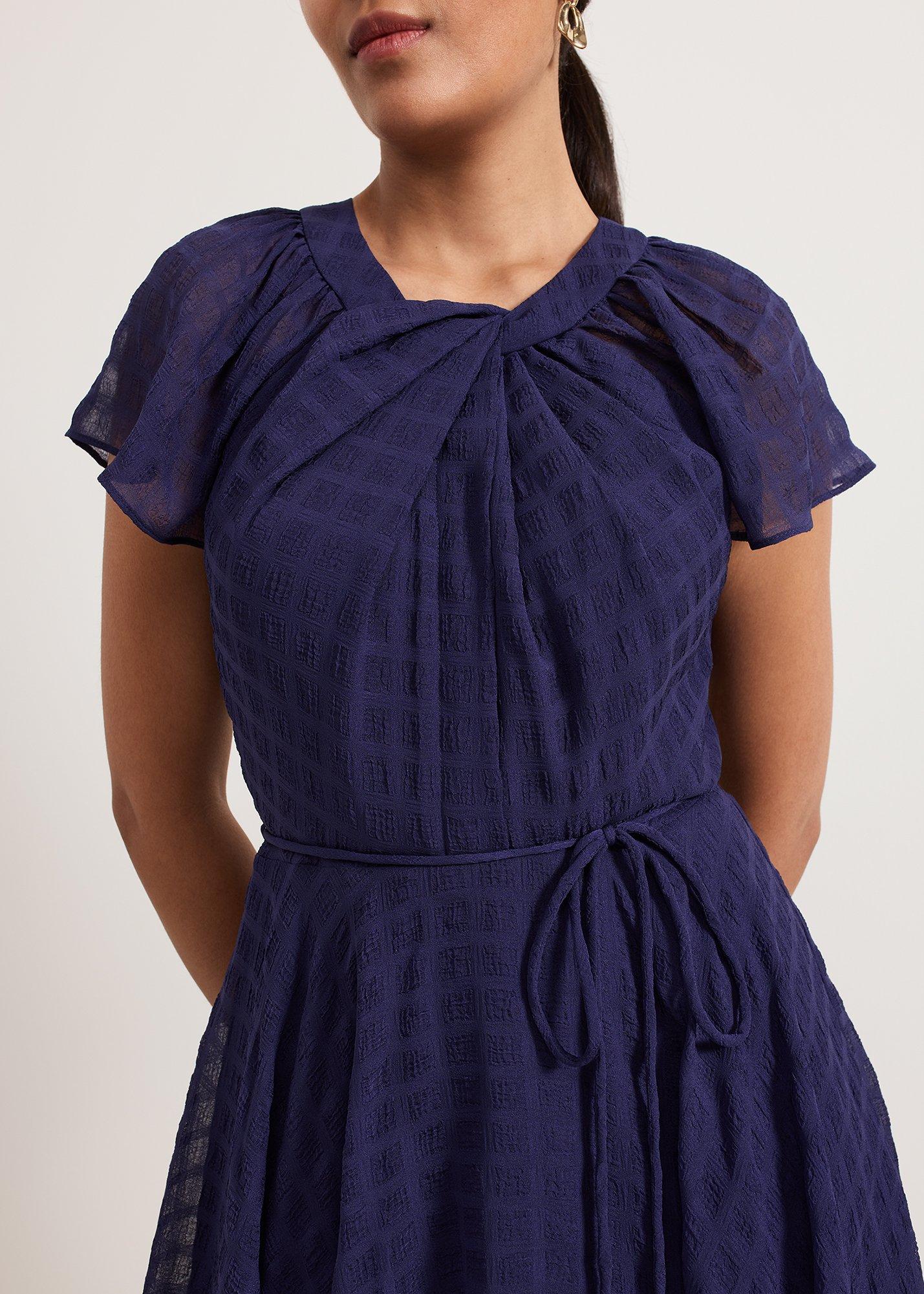 Petite Gwen Textured Twist Neck Dress