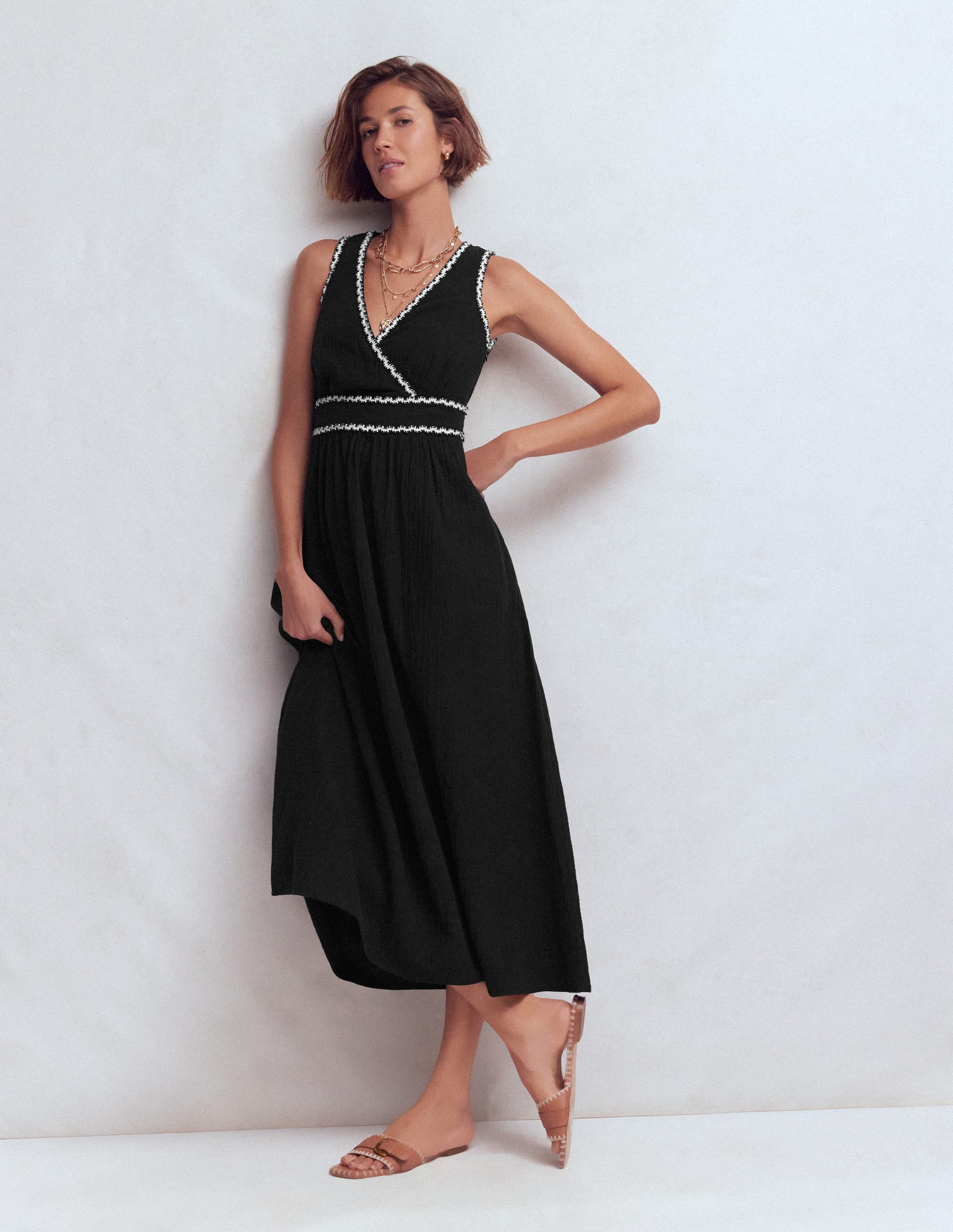 Lorna Trim Double Cloth Dress