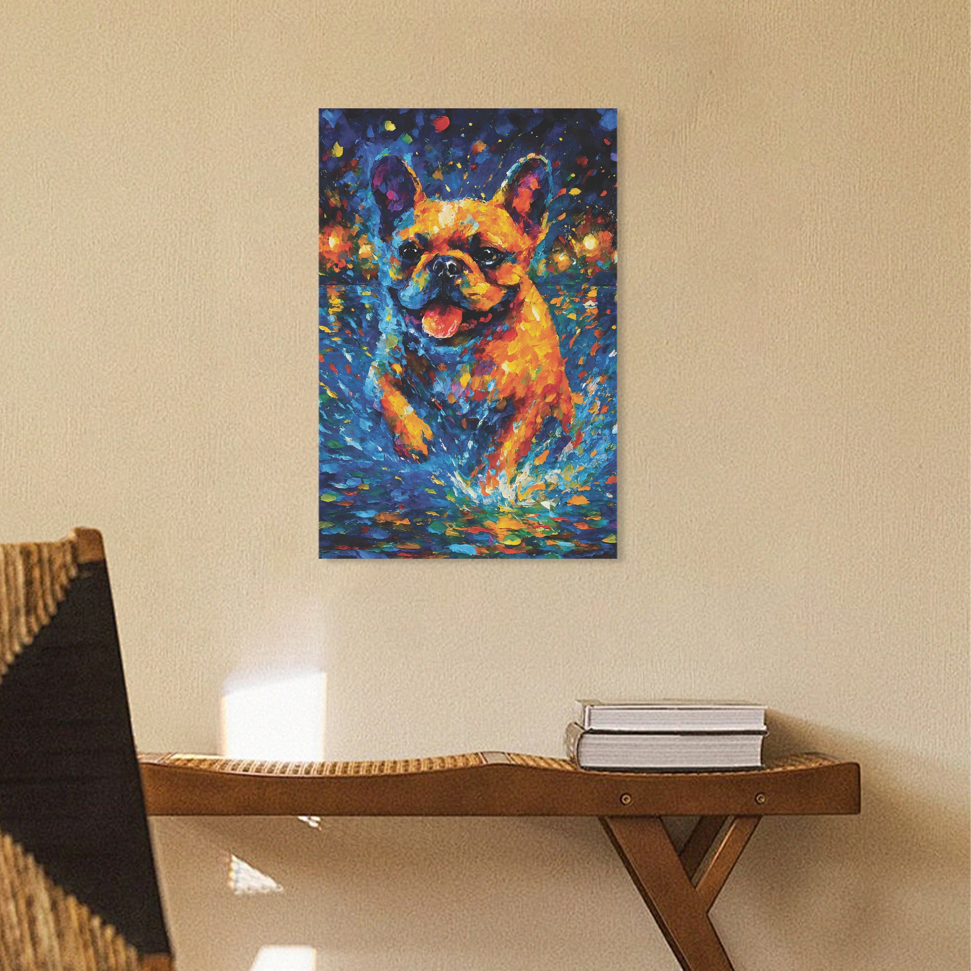 French Bulldog Stormi Vertical Canvas Painting Durable Dog Item