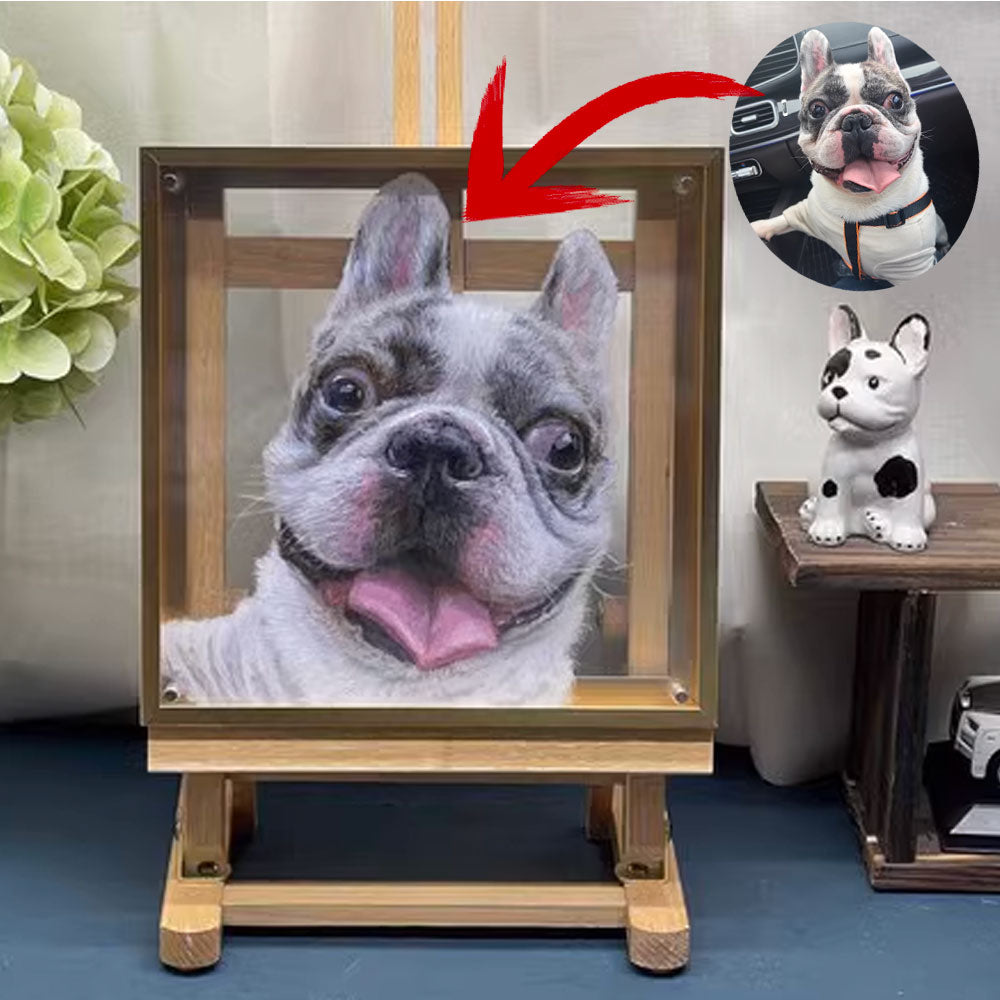 French Bulldog Custom Hand Painted 3d Acrylic Glass Art – French