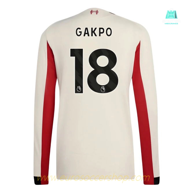 2025-2026 Liverpool Authentic Long Sleeve Away Shirt (Gakpo 18)
