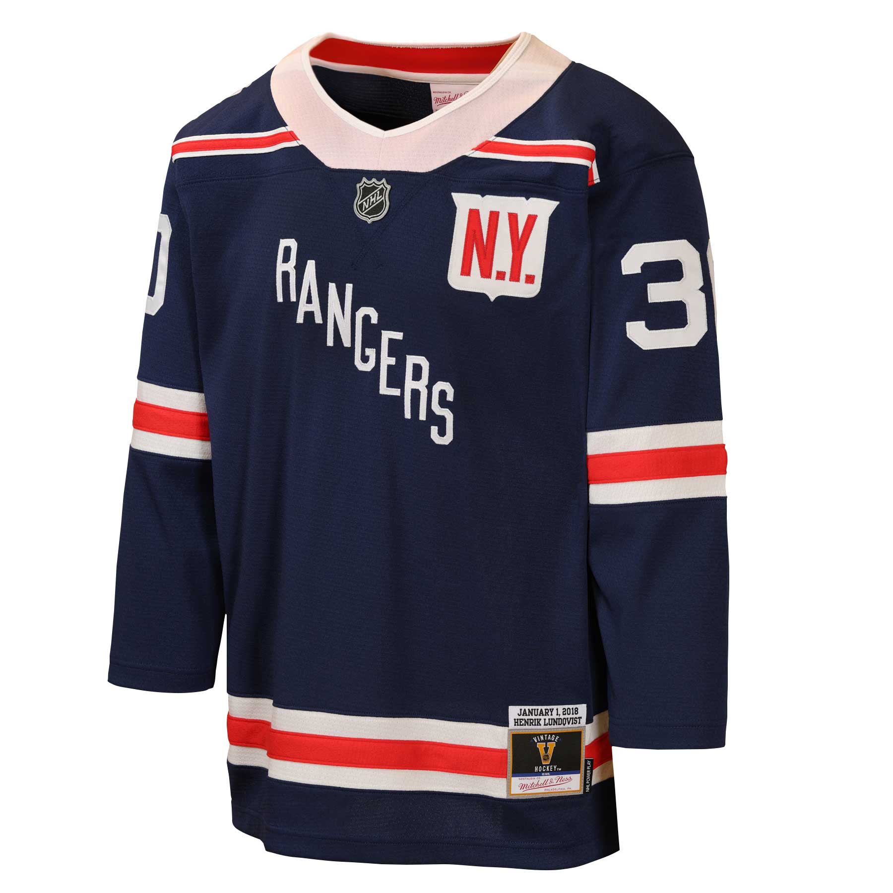 [LK] Henrik Lundqvist New York Rangers Youth 2018 Winter Classic Power Play Jersey - Navy