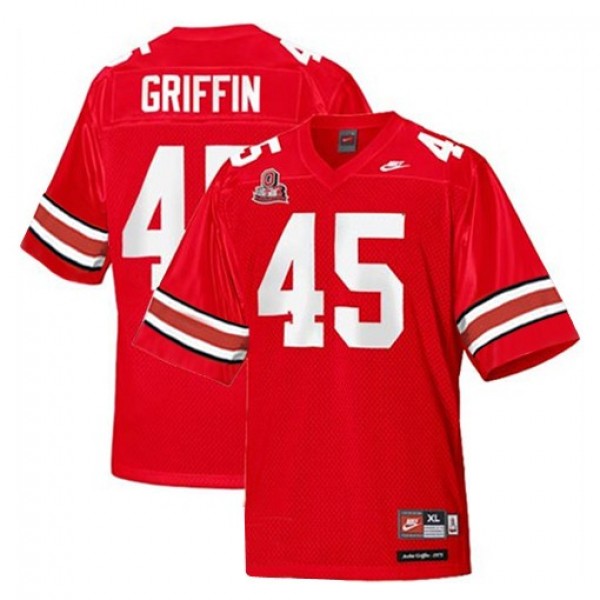 Team Leader Men Ohio State Buckeyes #45 Archie Griffin Men Red Jersey