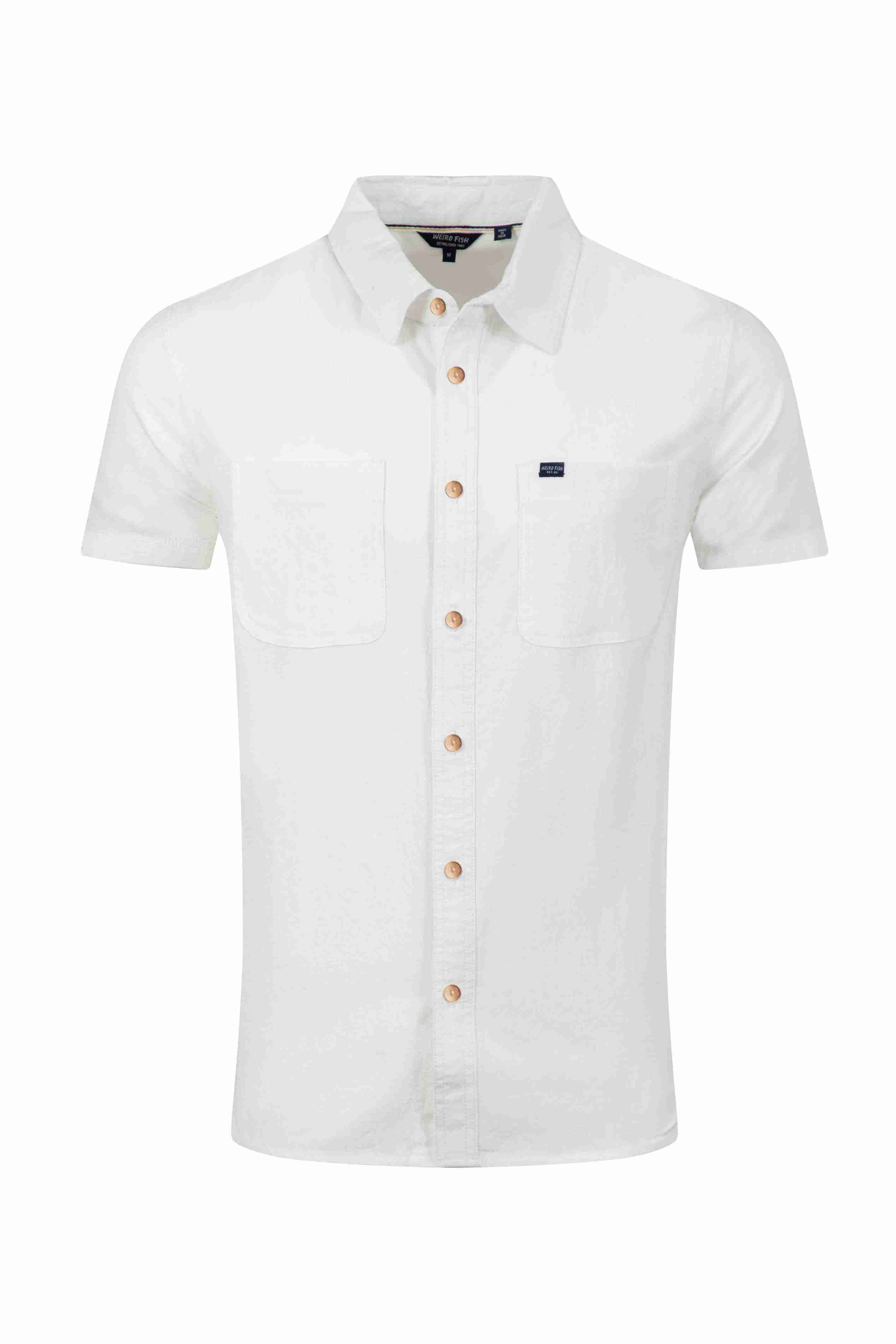 Hinton Textured Crepe Shirt Dusty White