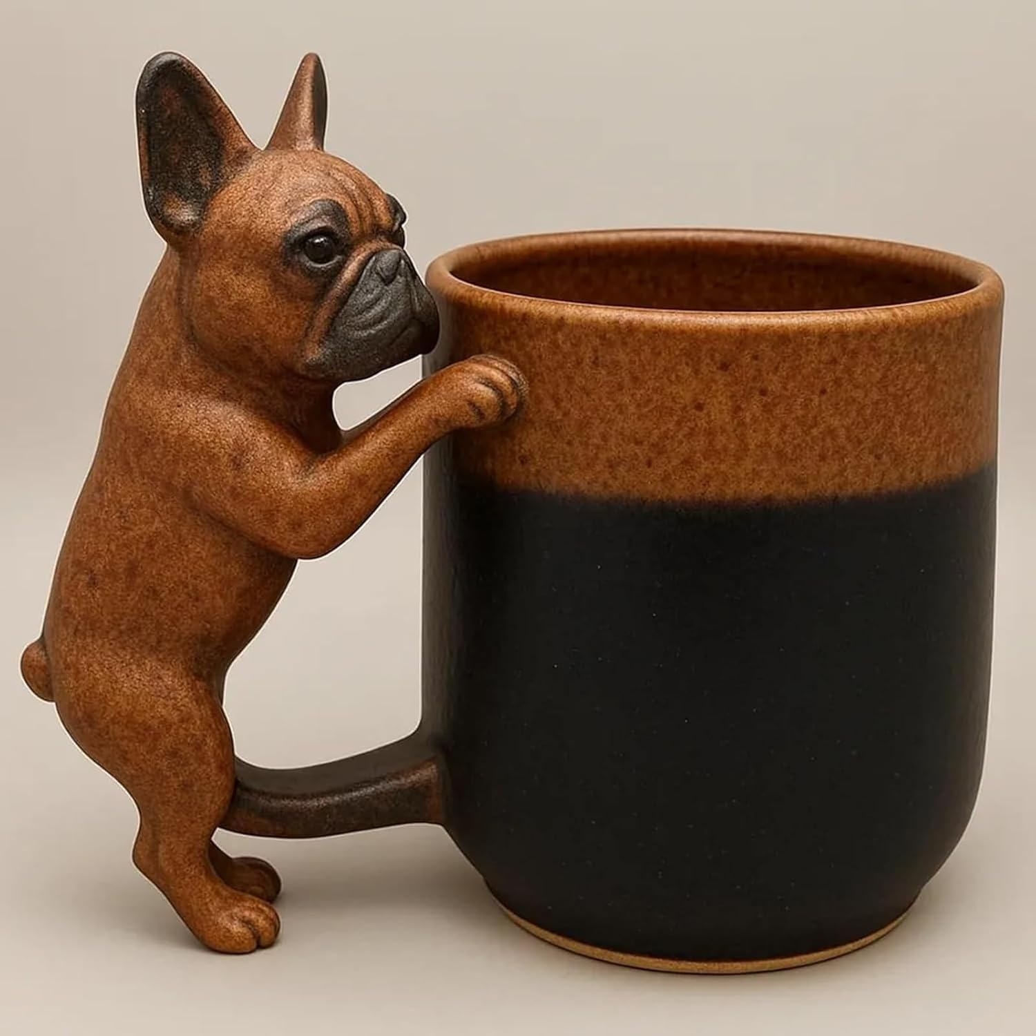 Street-Ready Artisan Frenchie Coffee Mug – Ceramic Dog Cup For Animal...