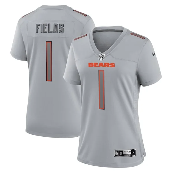 None Justin Fields Game Jersey - Gray | NFL Player Jersey | NFL Footba